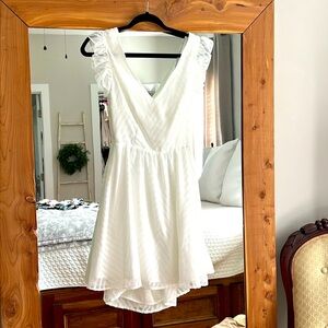White dress with open back